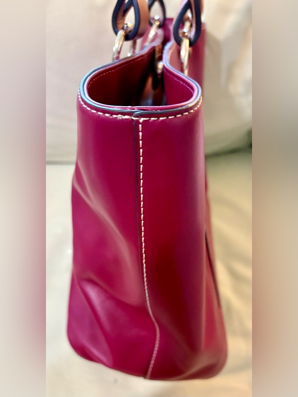 Dooney and Bourke Wexford, leather large Tammy tote bag in Mulberry color - Picture 6 of 7